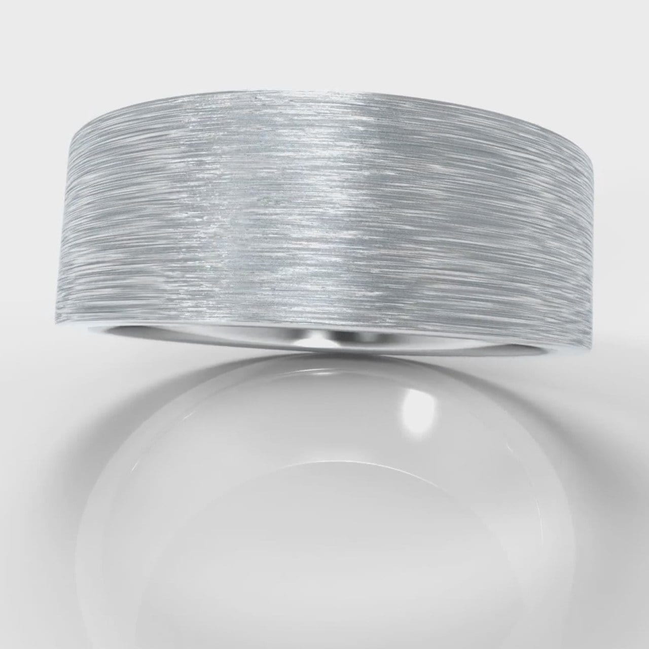8mm Flat Top Comfort Fit Brushed Wedding Ring