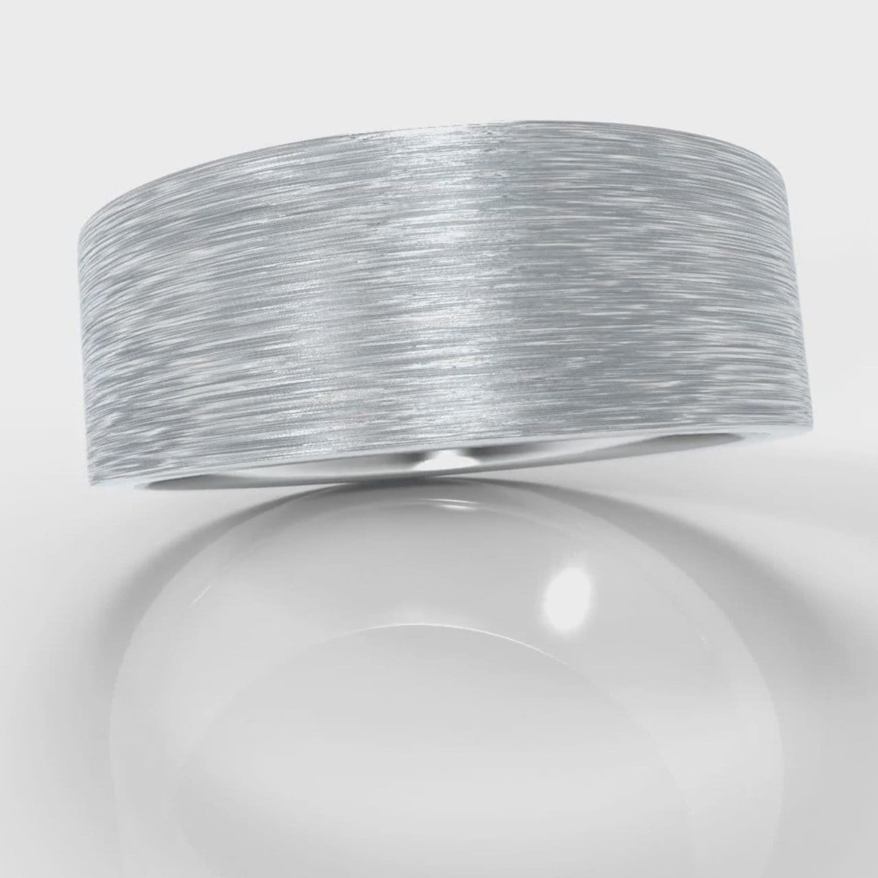 8mm Flat Top Comfort Fit Brushed Wedding Ring