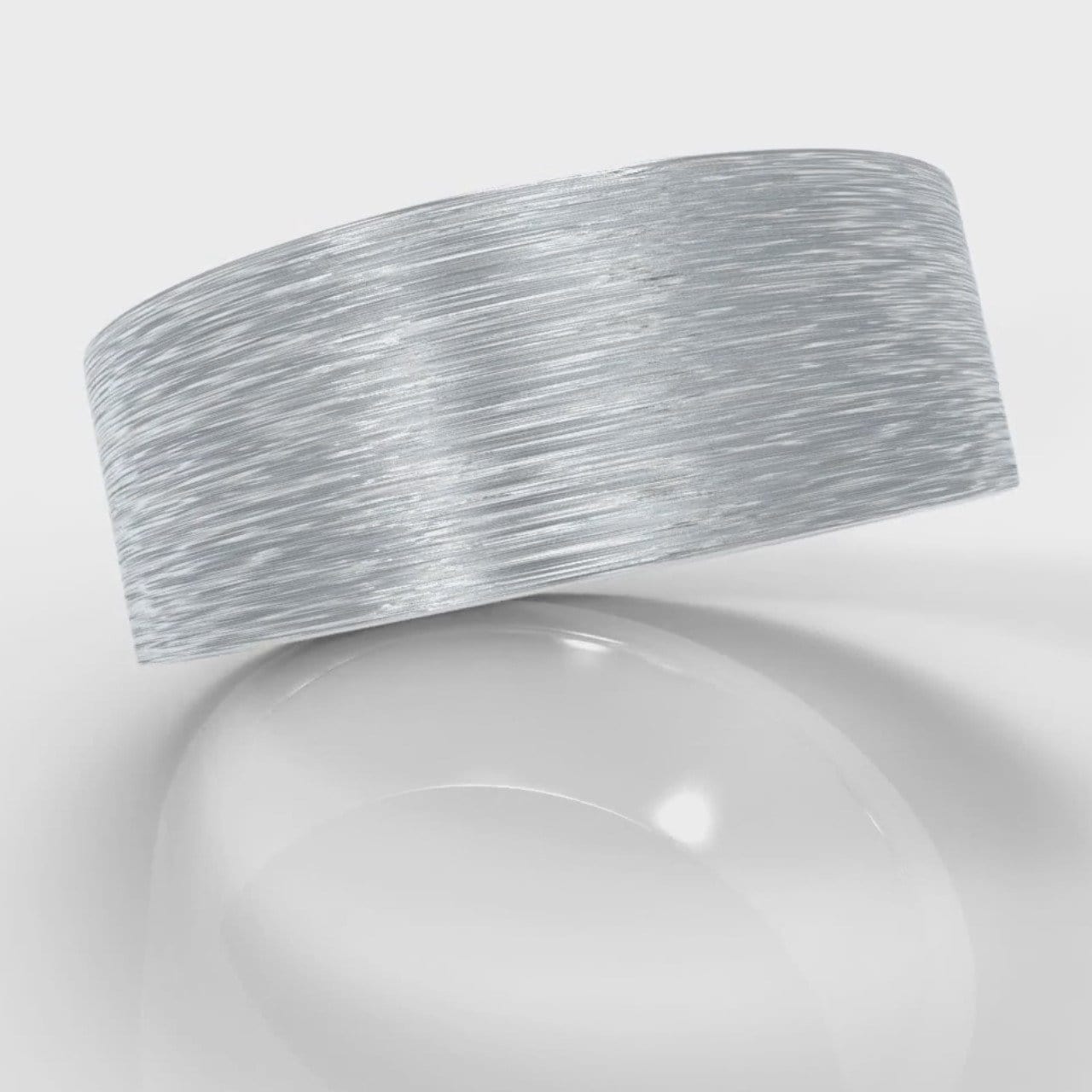 8mm Flat Top Comfort Fit Brushed Wedding Ring