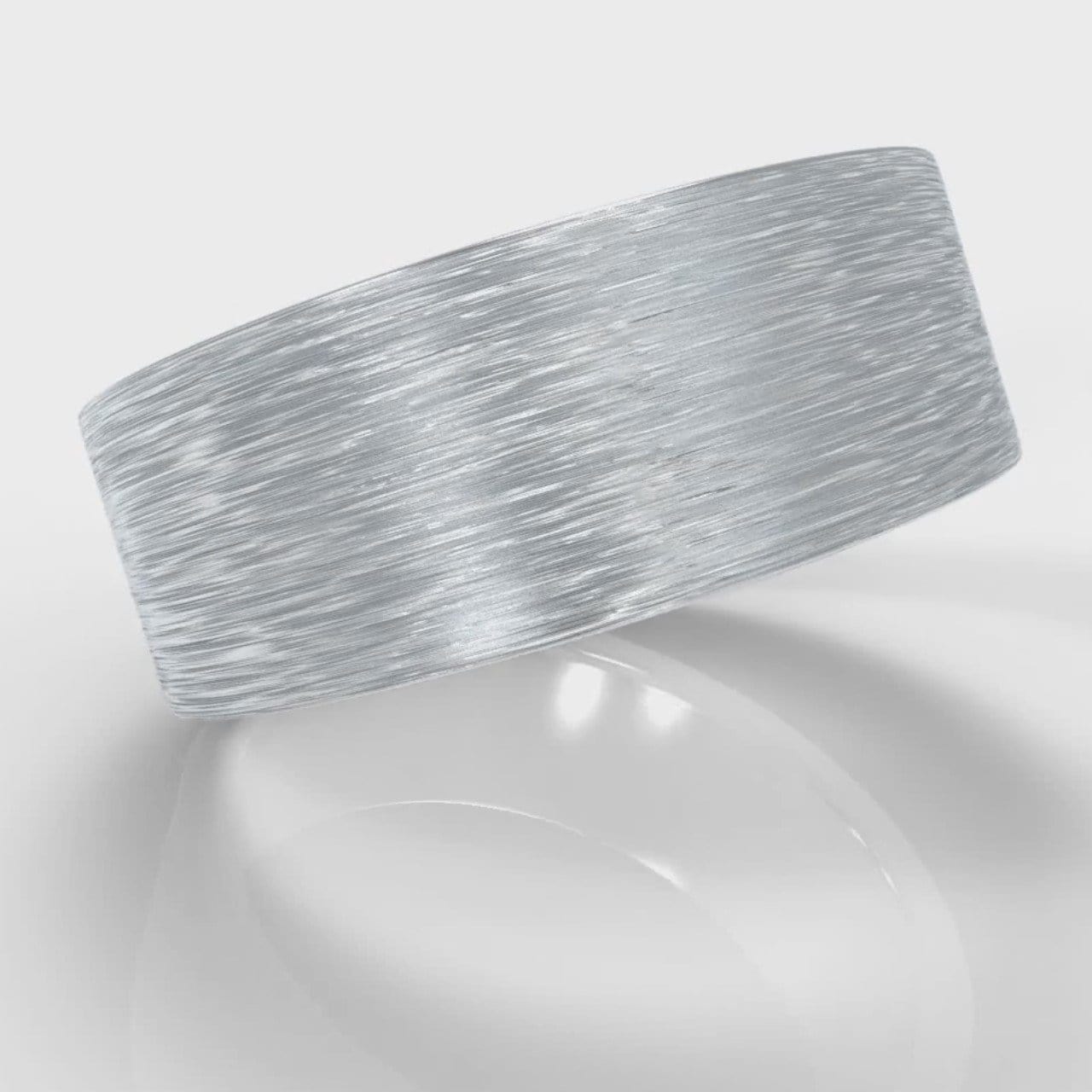 8mm Flat Top Comfort Fit Brushed Wedding Ring