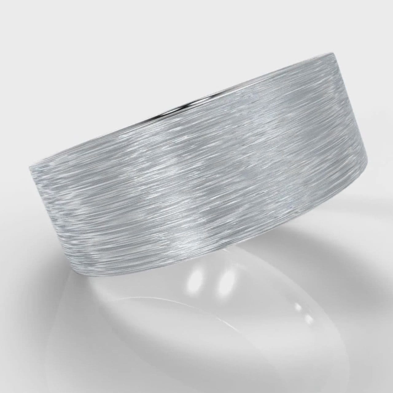 8mm Flat Top Comfort Fit Brushed Wedding Ring