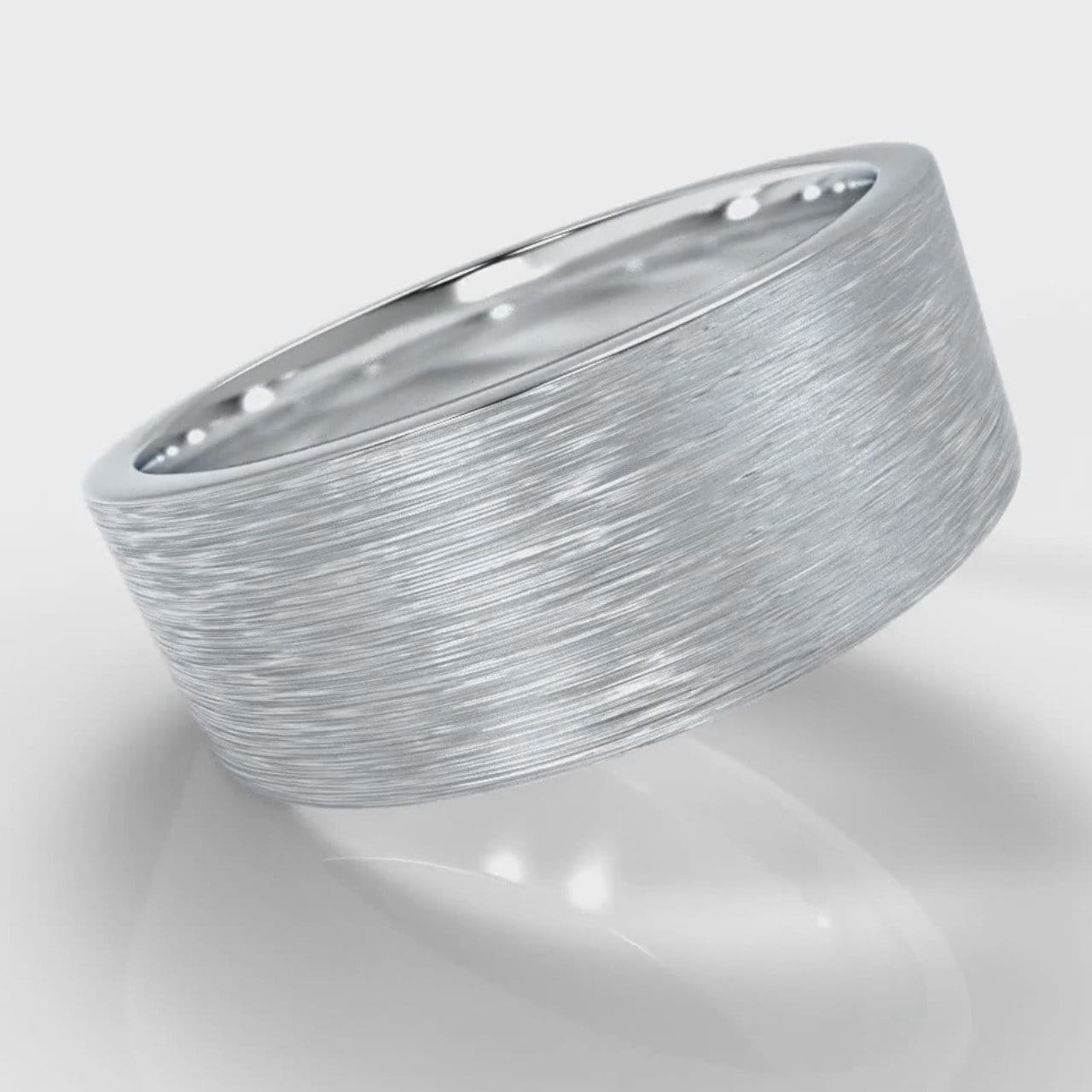 8mm Flat Top Comfort Fit Brushed Wedding Ring