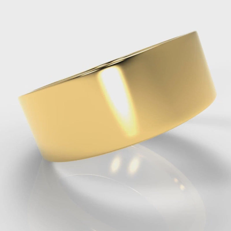 8mm Flat Top Comfort Fit Wedding Ring - Yellow Gold