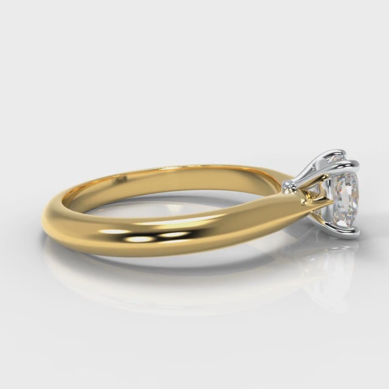 Carrée Solitaire Cushion Cut Diamond Engagement Ring - Yellow Gold
