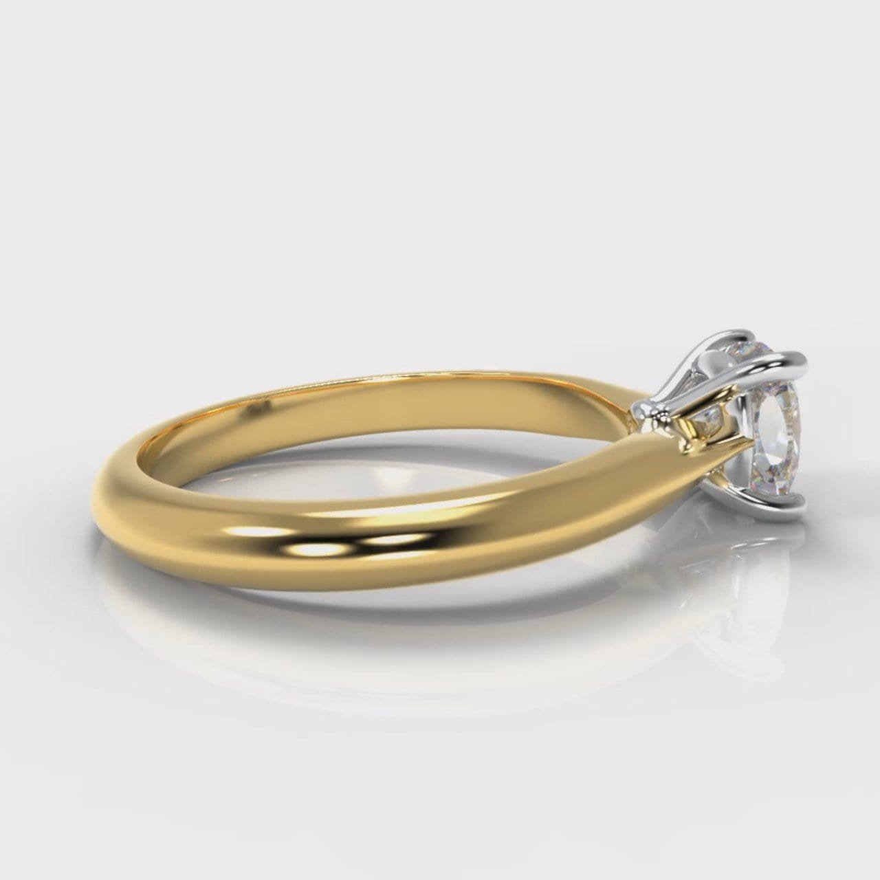 Carrée Solitaire Cushion Cut Diamond Engagement Ring - Yellow Gold