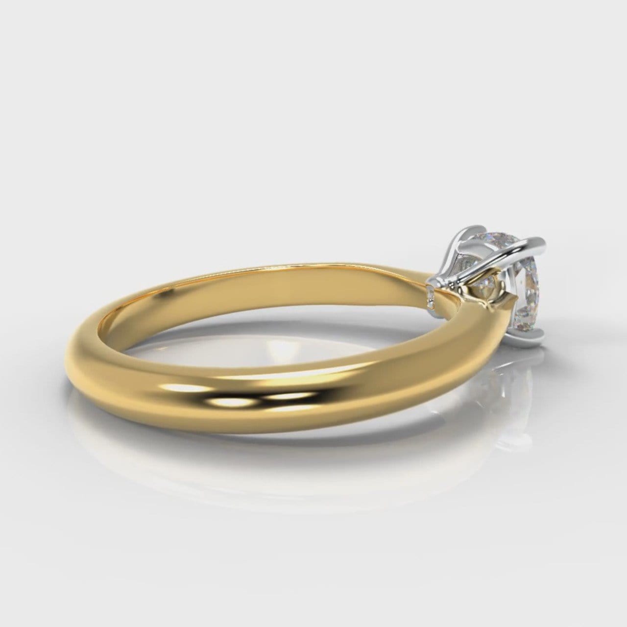 Carrée Solitaire Cushion Cut Diamond Engagement Ring - Yellow Gold