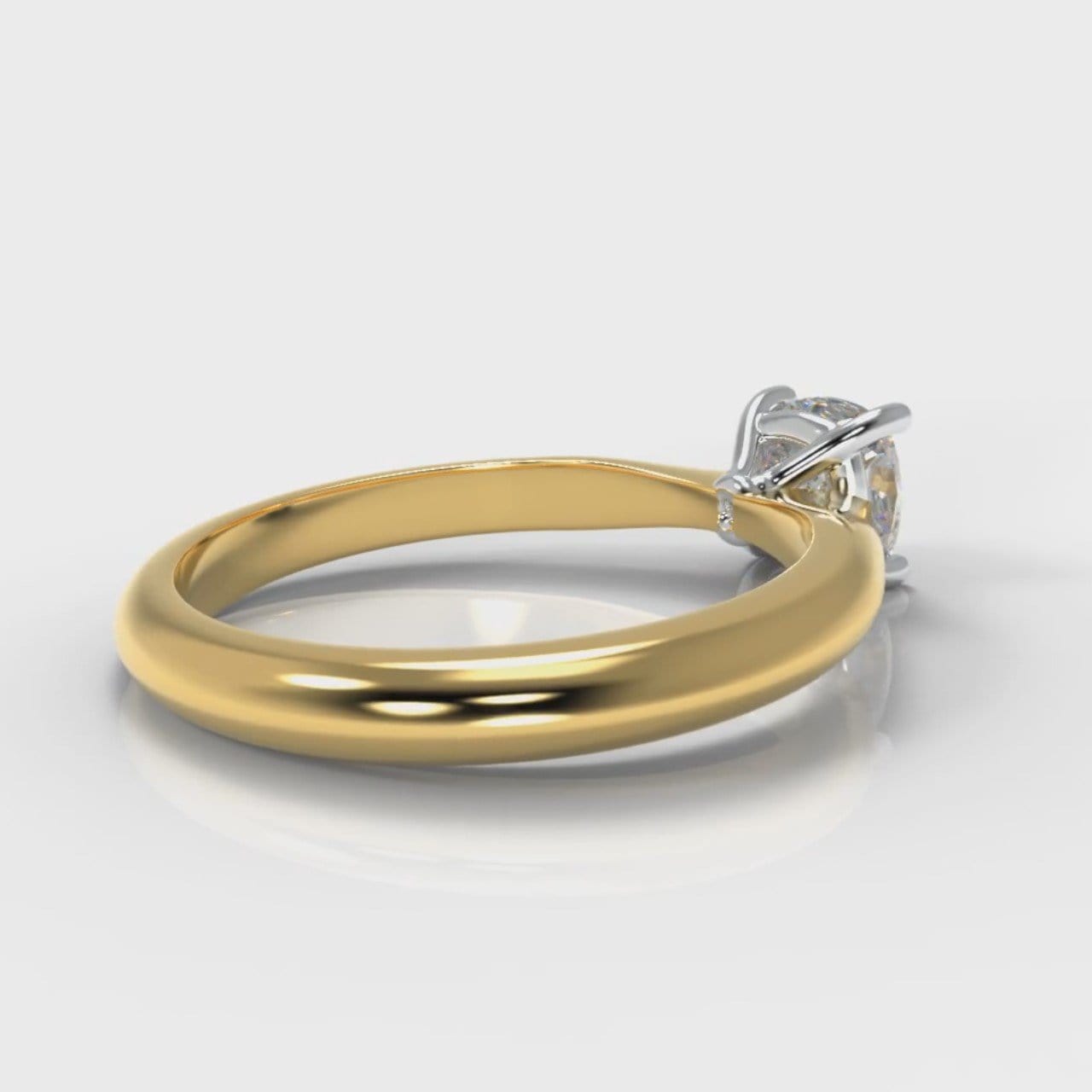 Carrée Solitaire Cushion Cut Diamond Engagement Ring - Yellow Gold