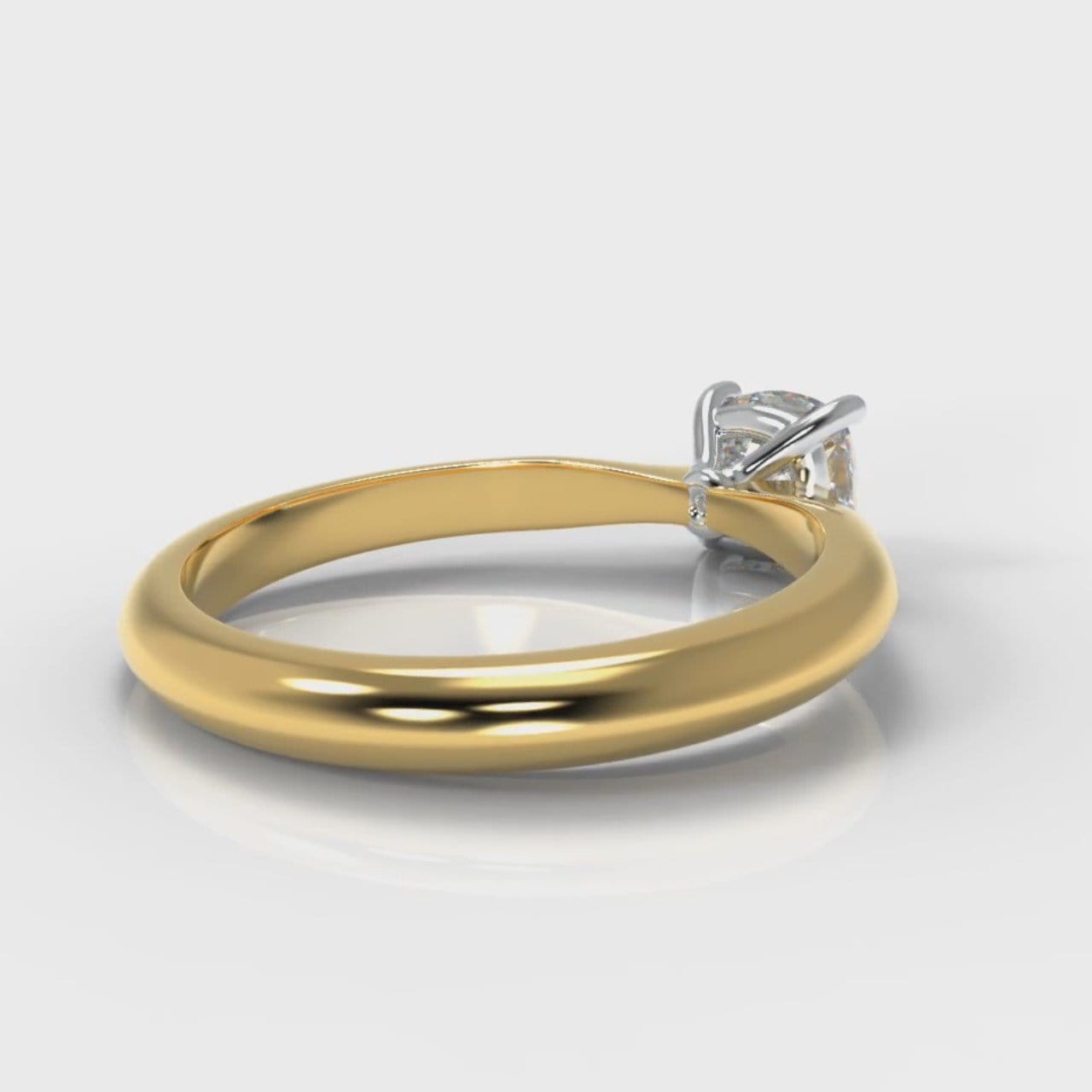 Carrée Solitaire Cushion Cut Diamond Engagement Ring - Yellow Gold