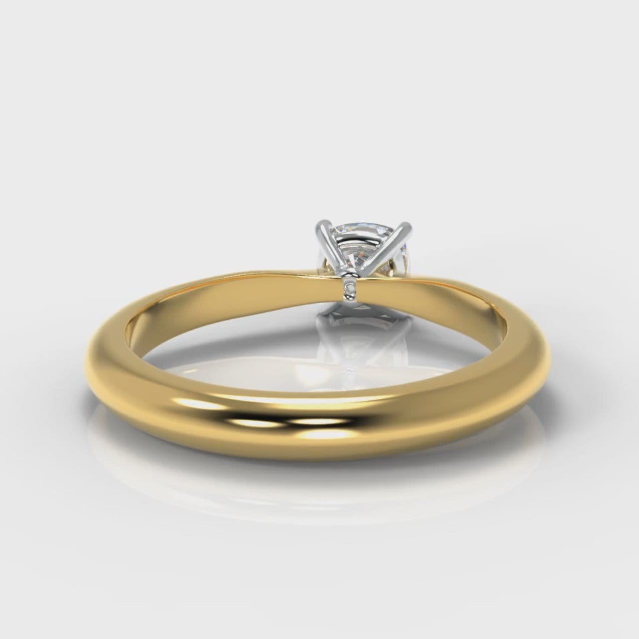 Carrée Solitaire Cushion Cut Diamond Engagement Ring - Yellow Gold