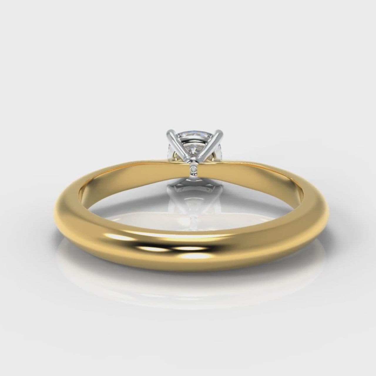 Carrée Solitaire Cushion Cut Diamond Engagement Ring - Yellow Gold