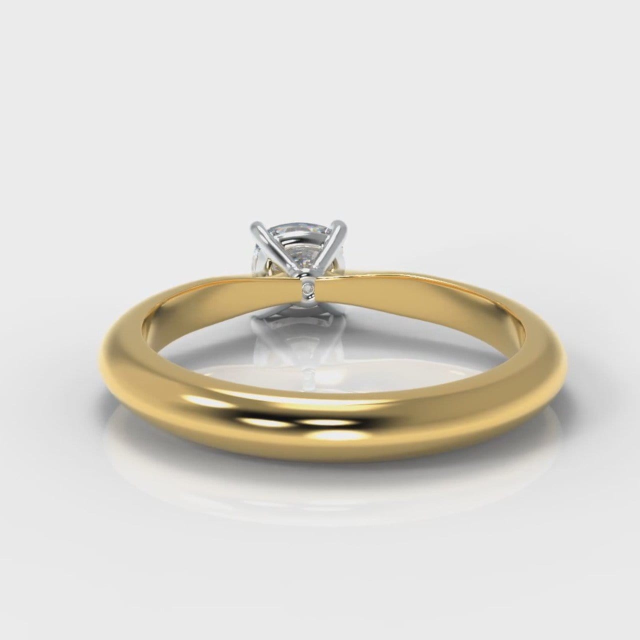 Carrée Solitaire Cushion Cut Diamond Engagement Ring - Yellow Gold