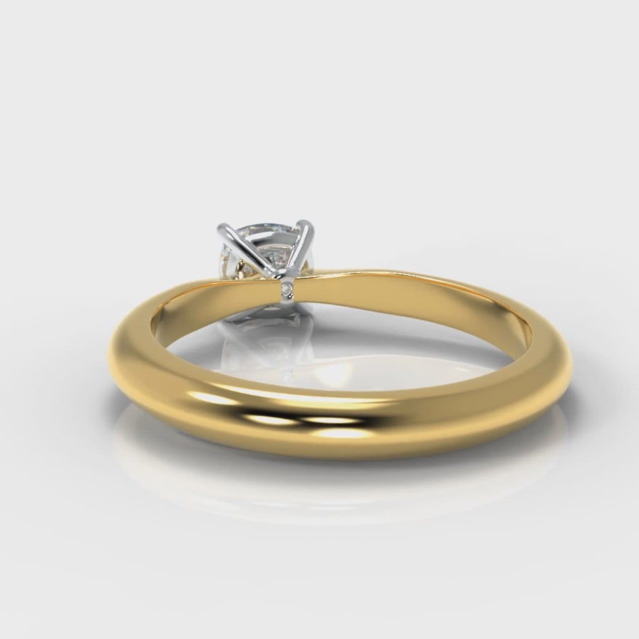 Carrée Solitaire Cushion Cut Diamond Engagement Ring - Yellow Gold