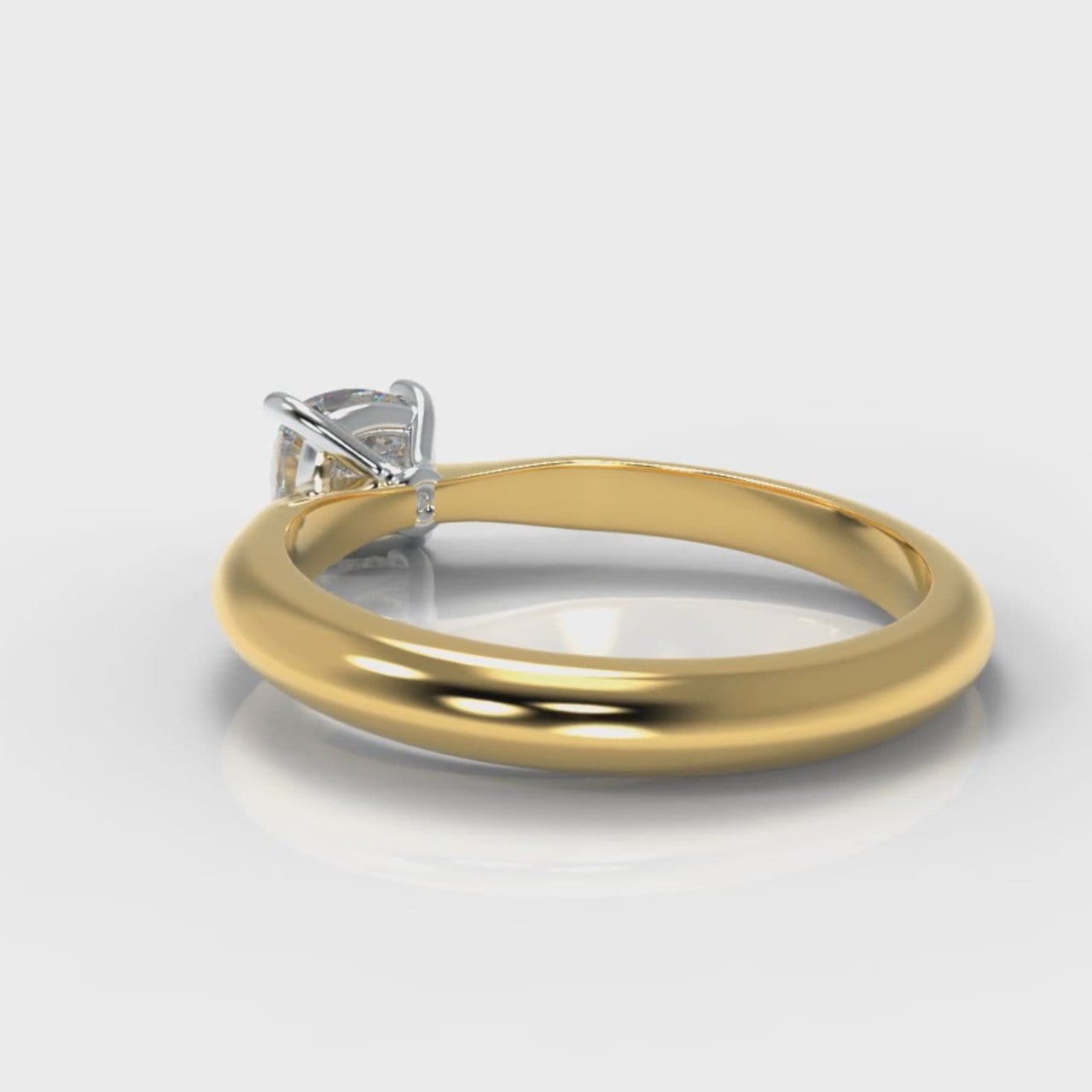 Carrée Solitaire Cushion Cut Diamond Engagement Ring - Yellow Gold
