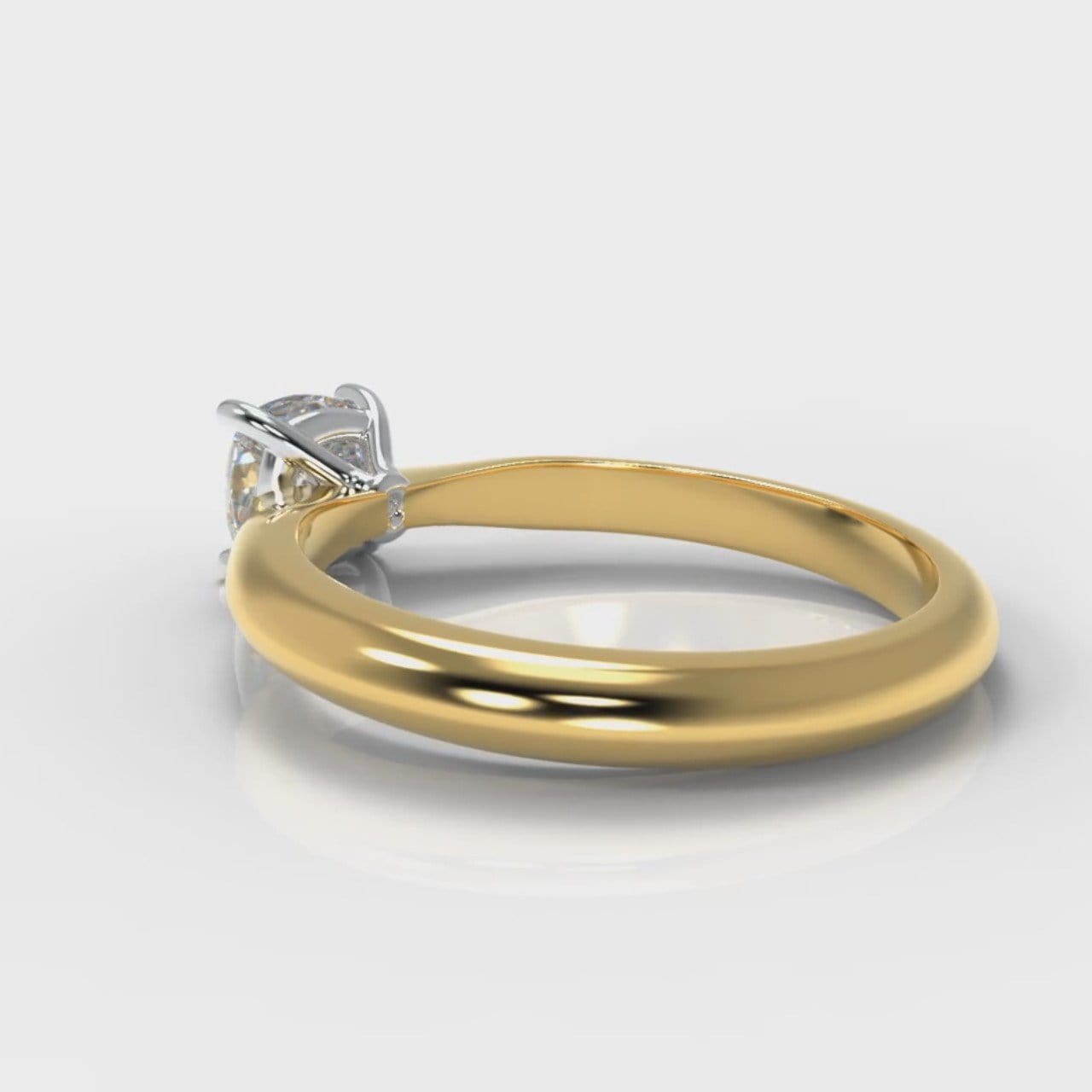 Carrée Solitaire Cushion Cut Diamond Engagement Ring - Yellow Gold