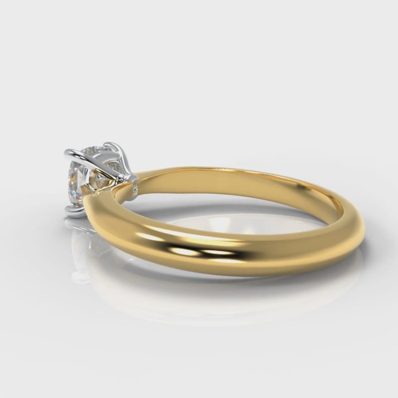 Carrée Solitaire Cushion Cut Diamond Engagement Ring - Yellow Gold