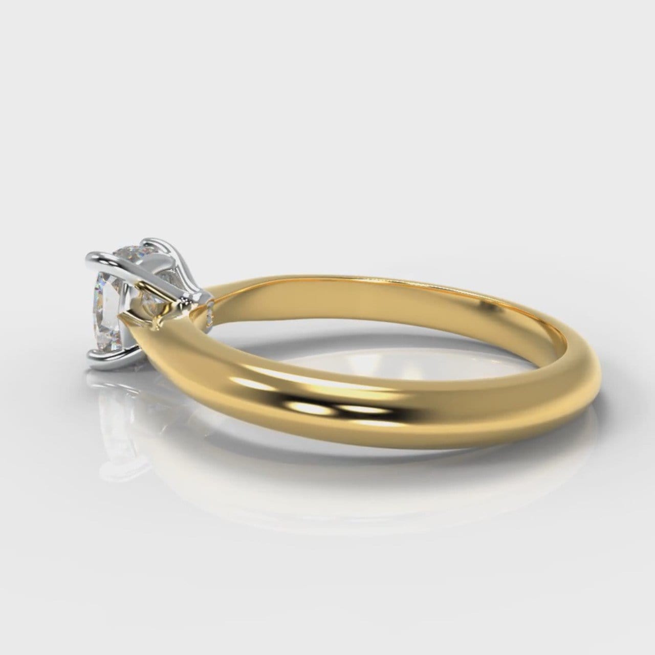 Carrée Solitaire Cushion Cut Diamond Engagement Ring - Yellow Gold