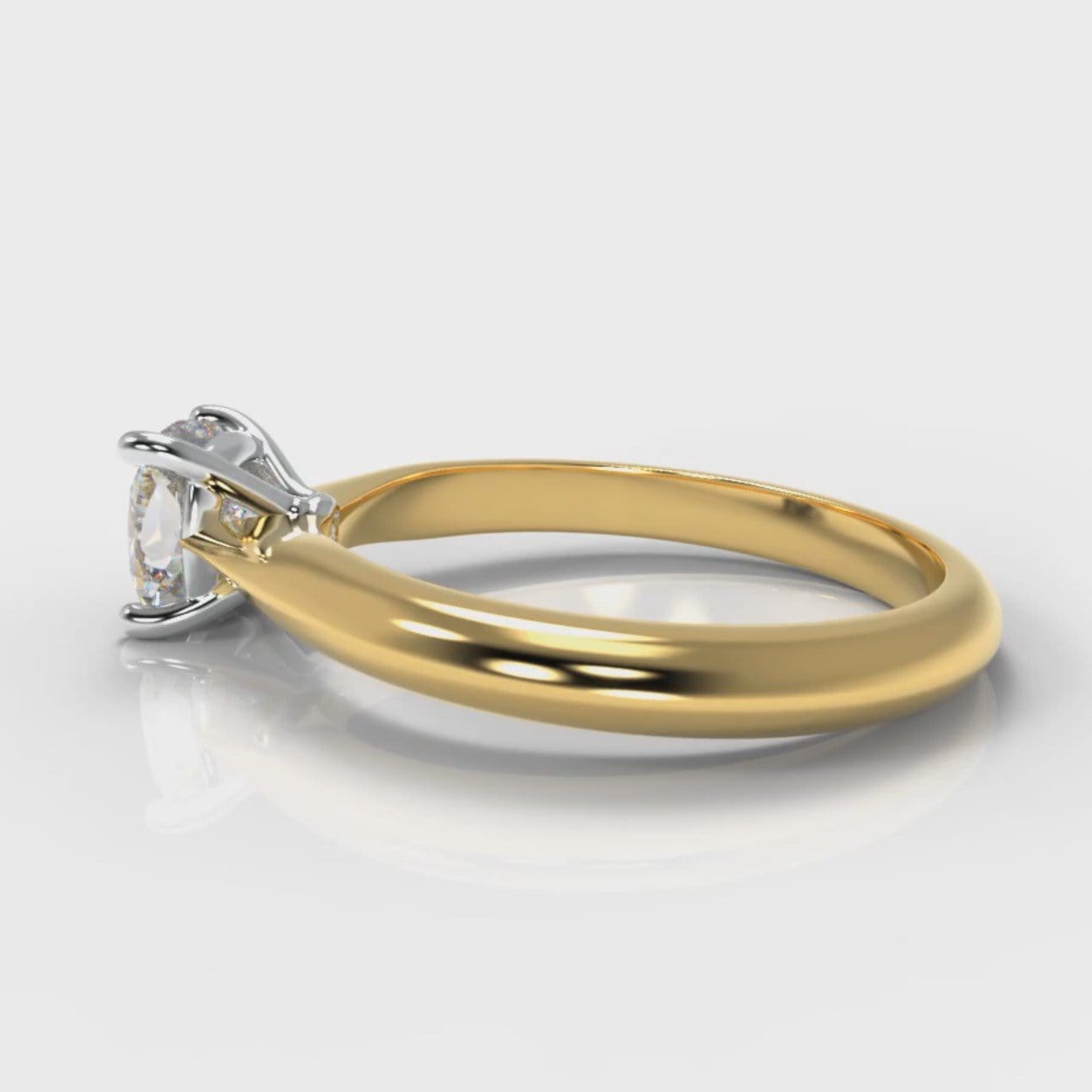 Carrée Solitaire Cushion Cut Diamond Engagement Ring - Yellow Gold