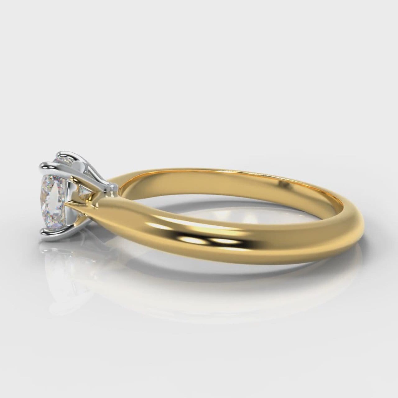 Carrée Solitaire Cushion Cut Diamond Engagement Ring - Yellow Gold