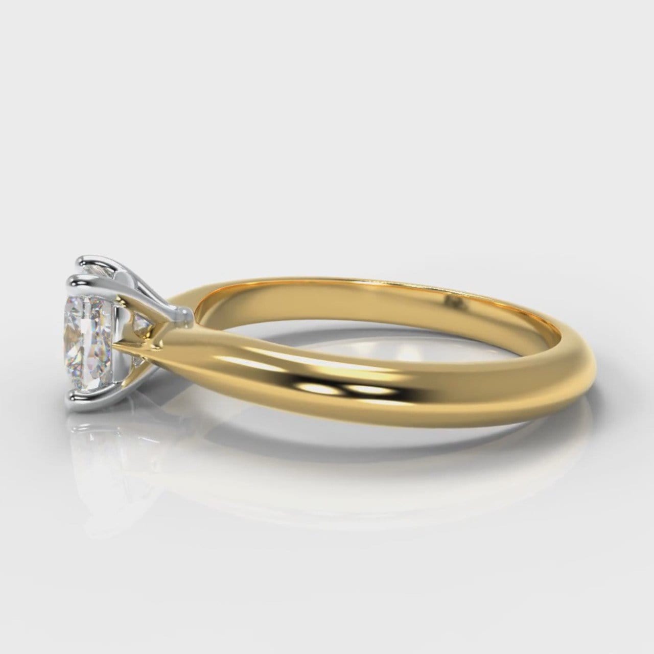 Carrée Solitaire Cushion Cut Diamond Engagement Ring - Yellow Gold