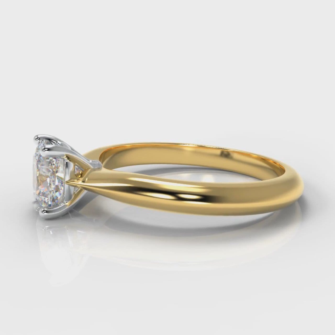 Carrée Solitaire Cushion Cut Diamond Engagement Ring - Yellow Gold