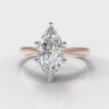 Star Solitaire Marquise Diamond Engagement Ring - Rose Gold