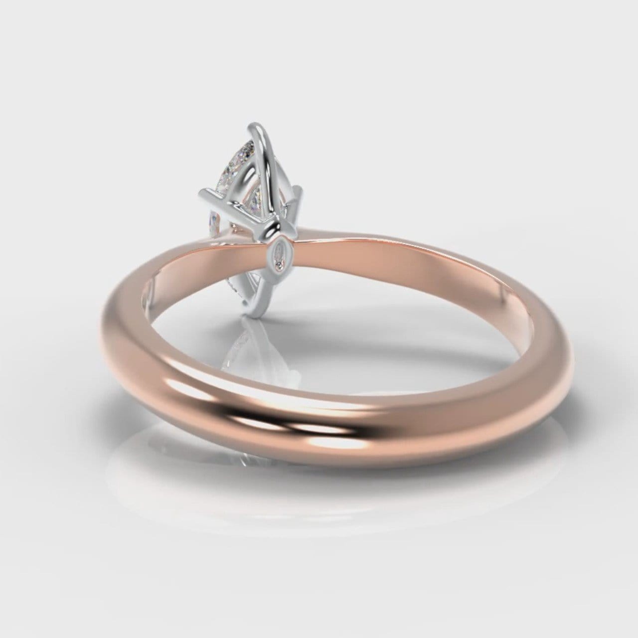 Star Solitaire Marquise Diamond Engagement Ring - Rose Gold