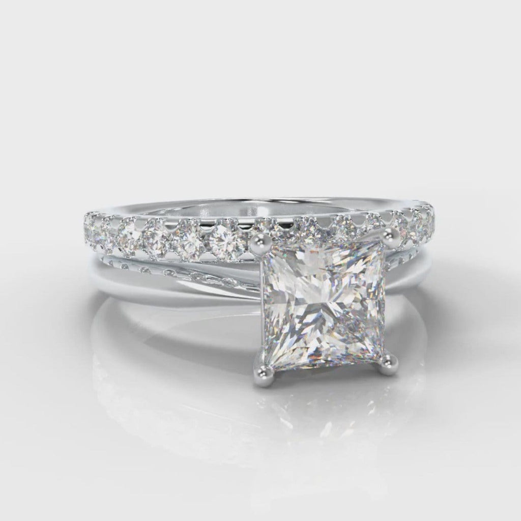 Carrée Solitaire Princess Cut Diamond Bridal Set