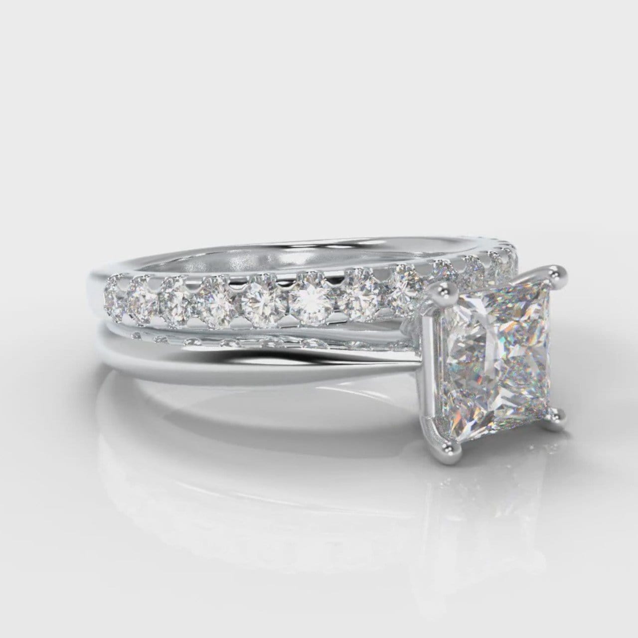 Carrée Solitaire Princess Cut Diamond Bridal Set