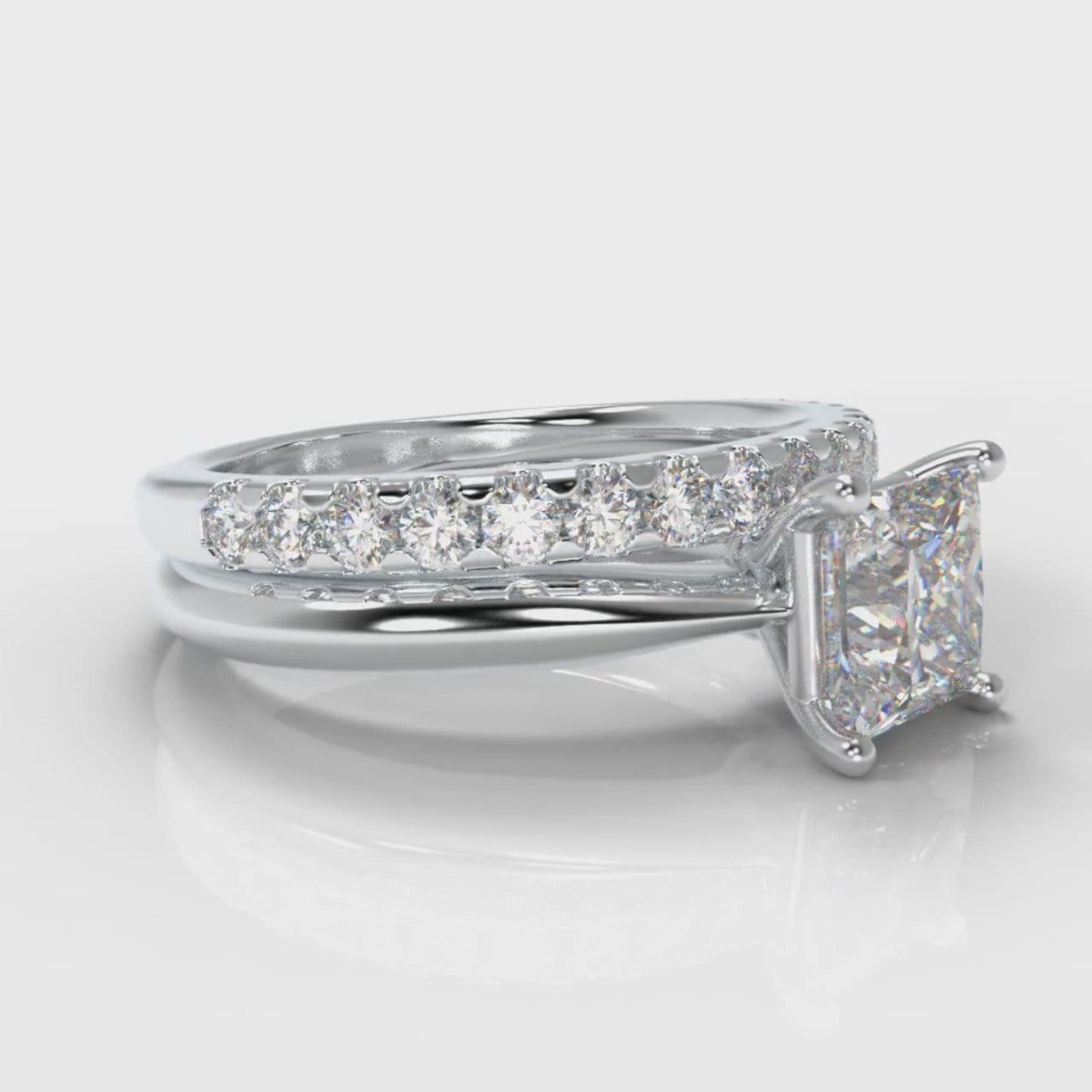 Carrée Solitaire Princess Cut Diamond Bridal Set
