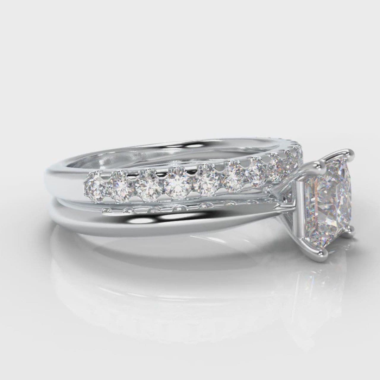 Carrée Solitaire Princess Cut Diamond Bridal Set