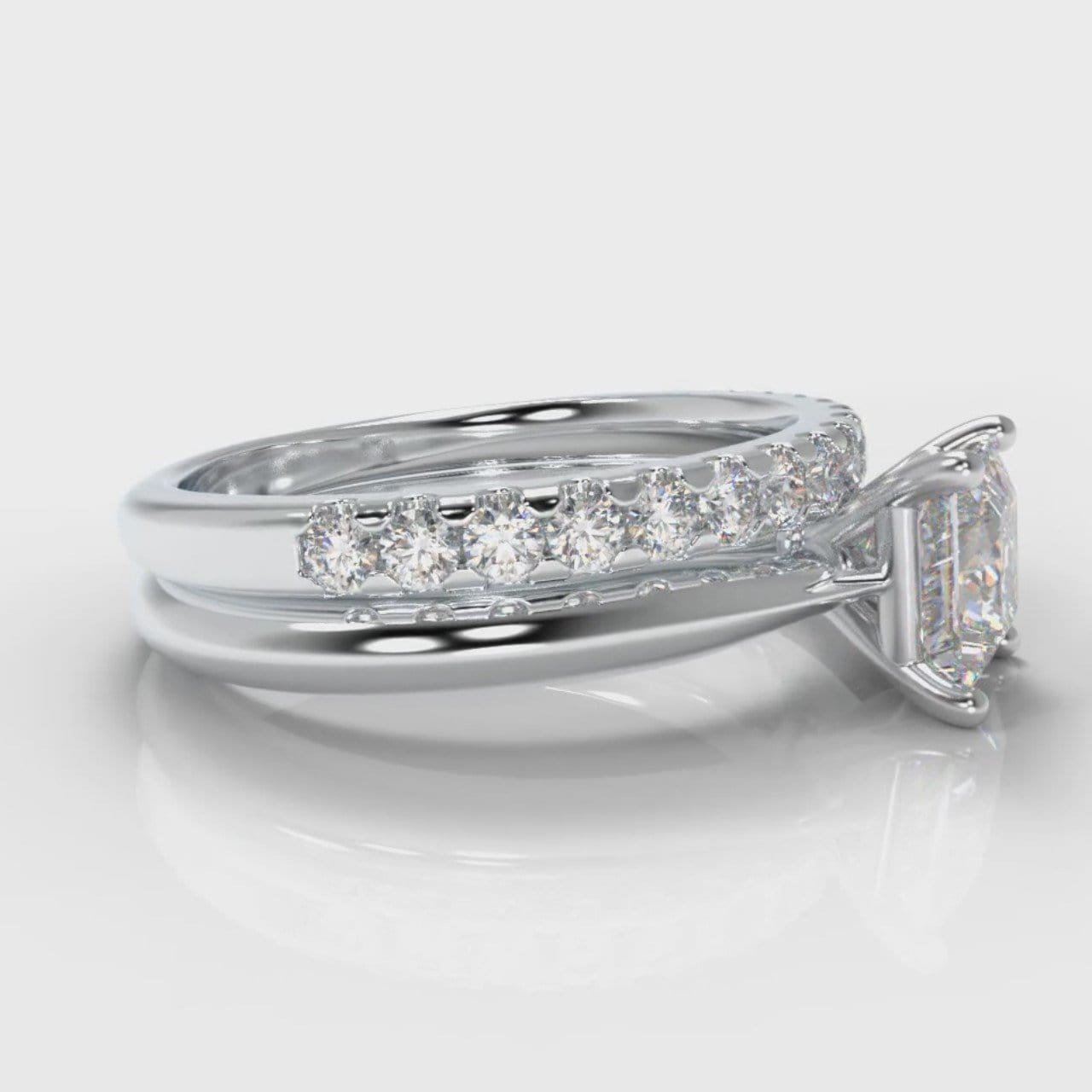 Carrée Solitaire Princess Cut Diamond Bridal Set