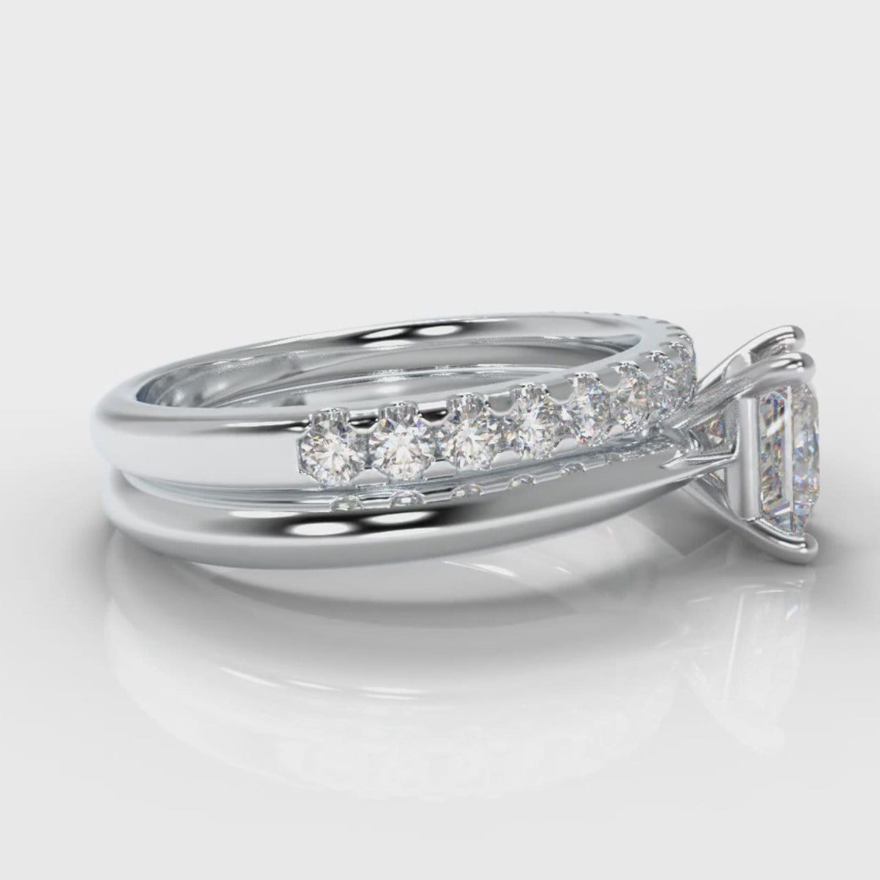 Carrée Solitaire Princess Cut Diamond Bridal Set