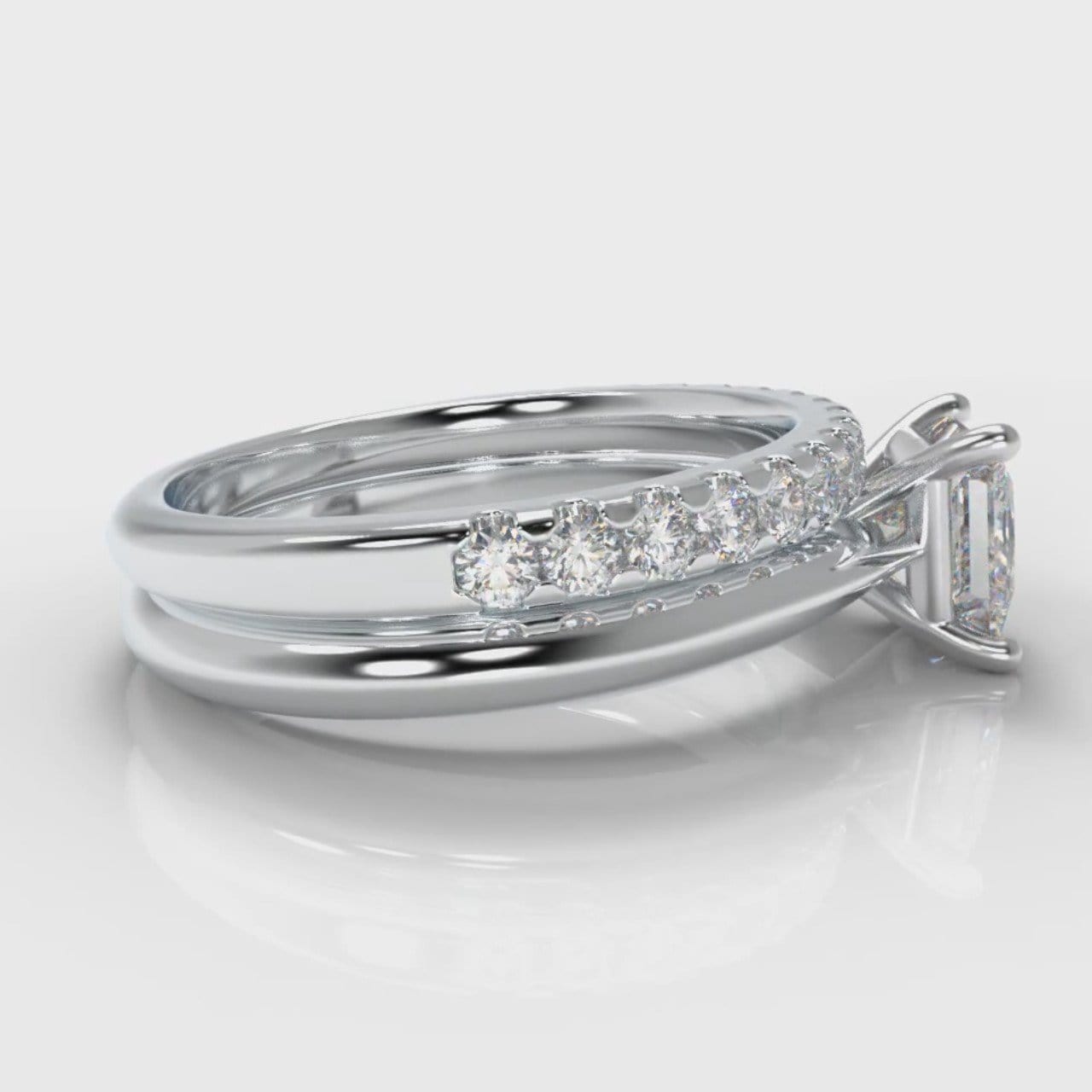 Carrée Solitaire Princess Cut Diamond Bridal Set