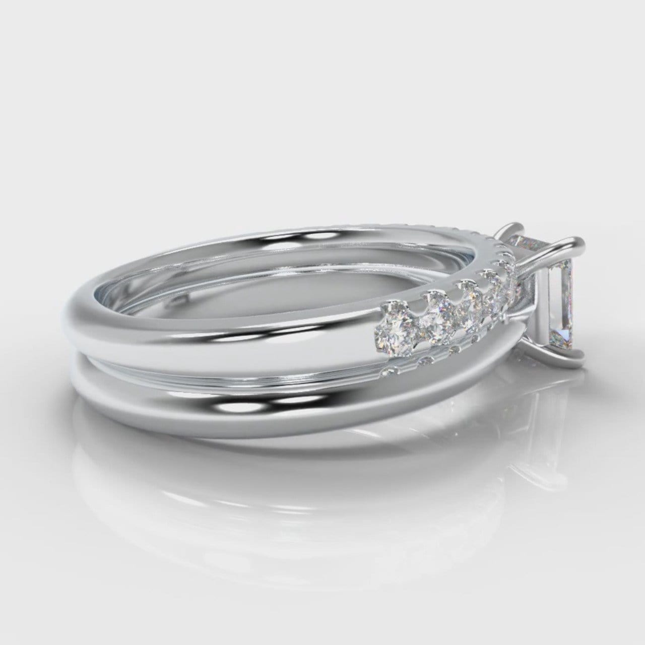 Carrée Solitaire Princess Cut Diamond Bridal Set