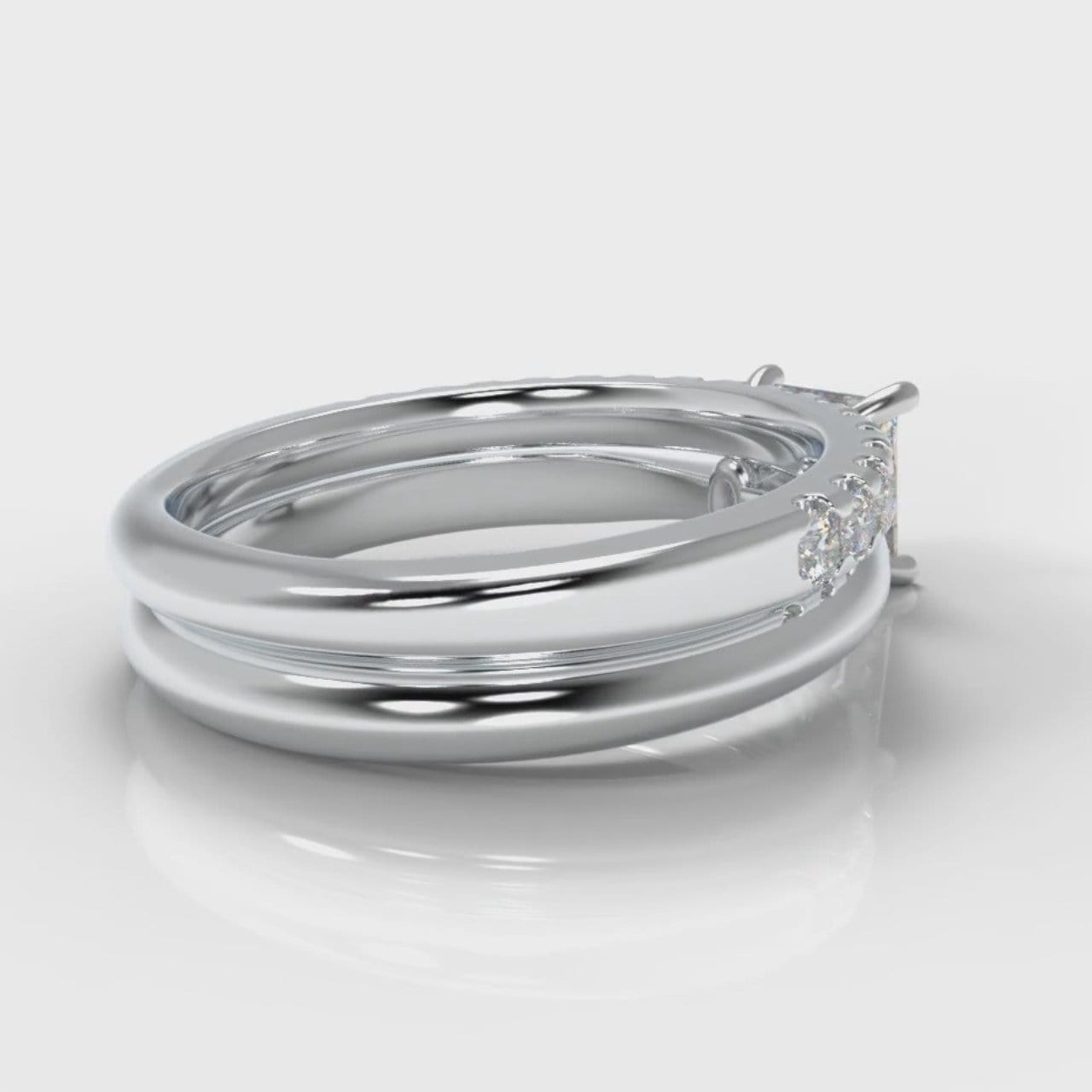Carrée Solitaire Princess Cut Diamond Bridal Set
