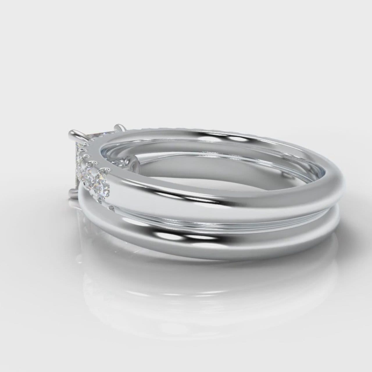 Carrée Solitaire Princess Cut Diamond Bridal Set