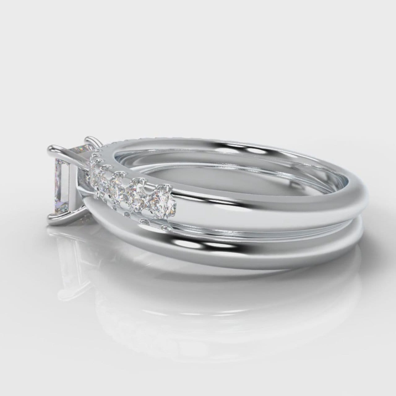 Carrée Solitaire Princess Cut Diamond Bridal Set