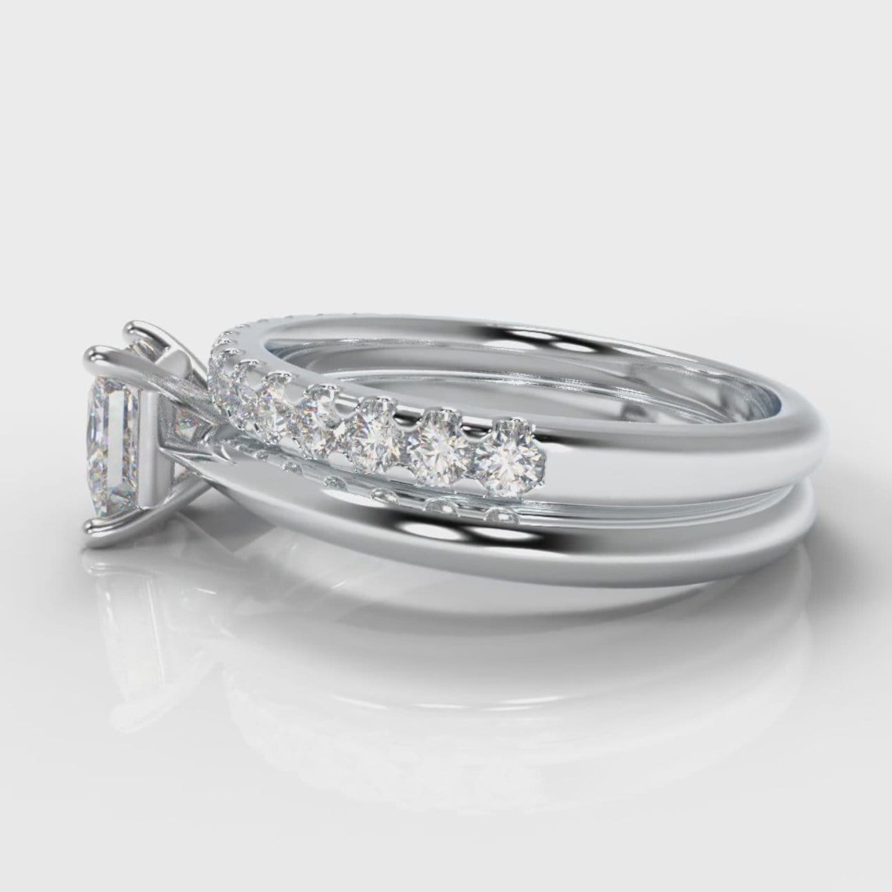 Carrée Solitaire Princess Cut Diamond Bridal Set