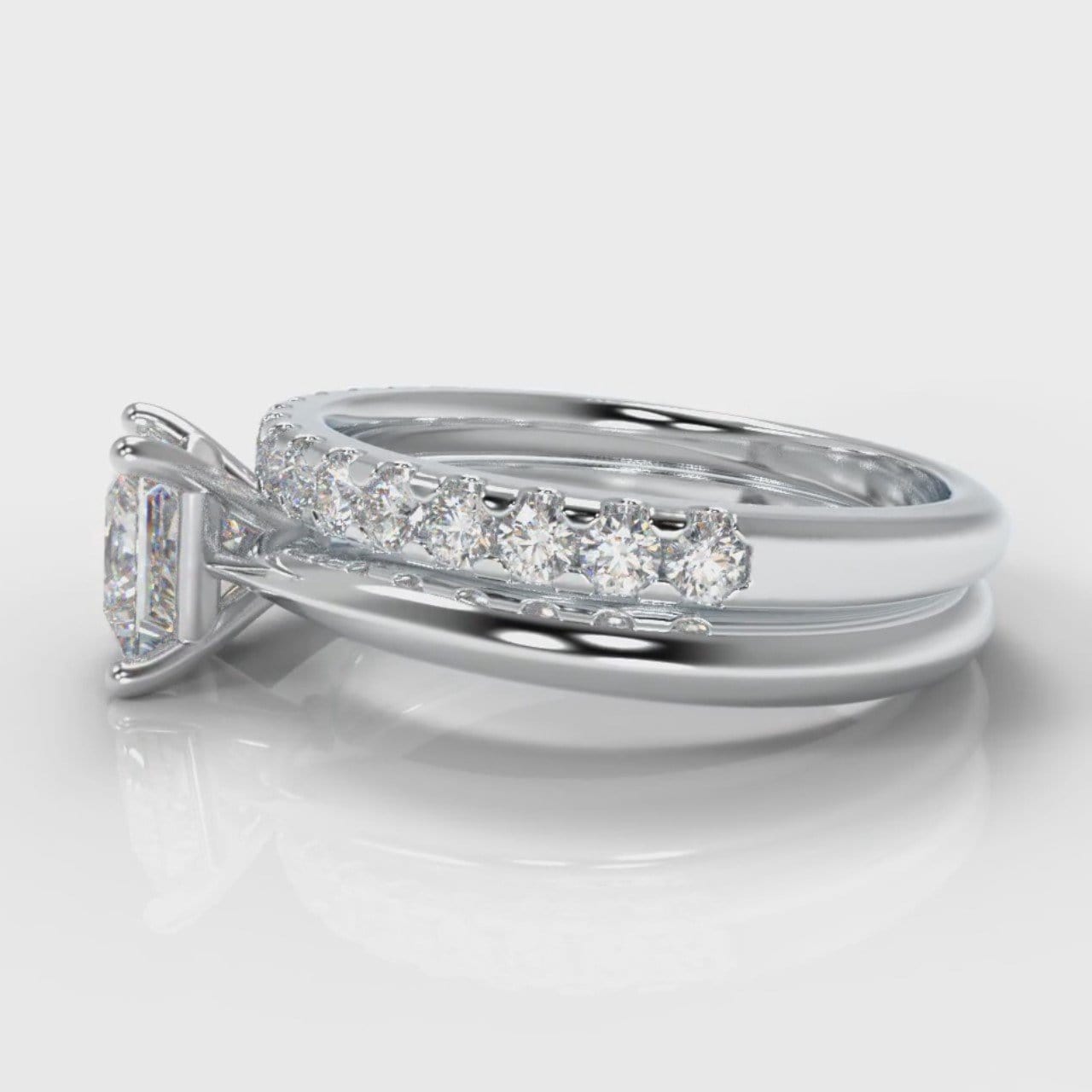 Carrée Solitaire Princess Cut Diamond Bridal Set