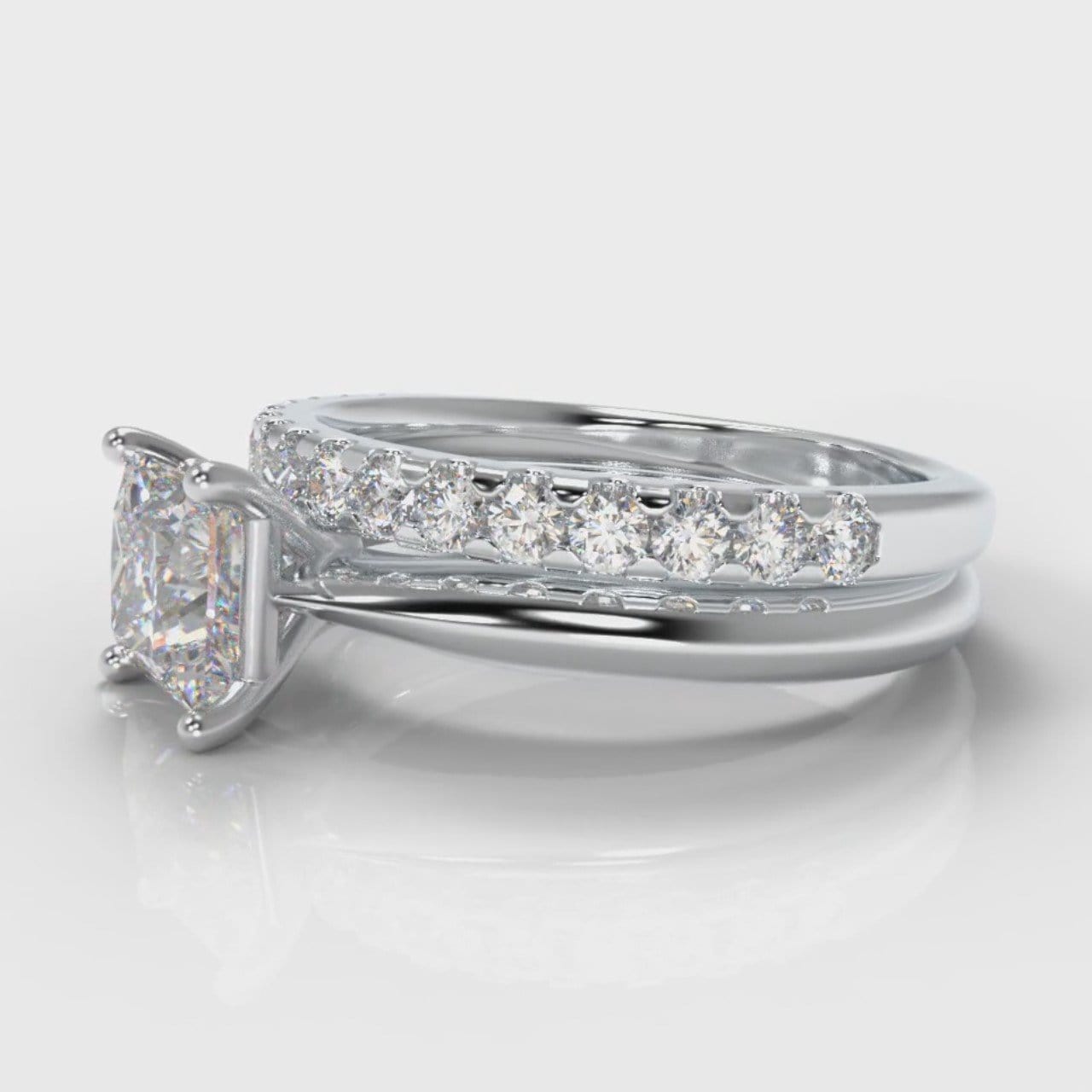Carrée Solitaire Princess Cut Diamond Bridal Set