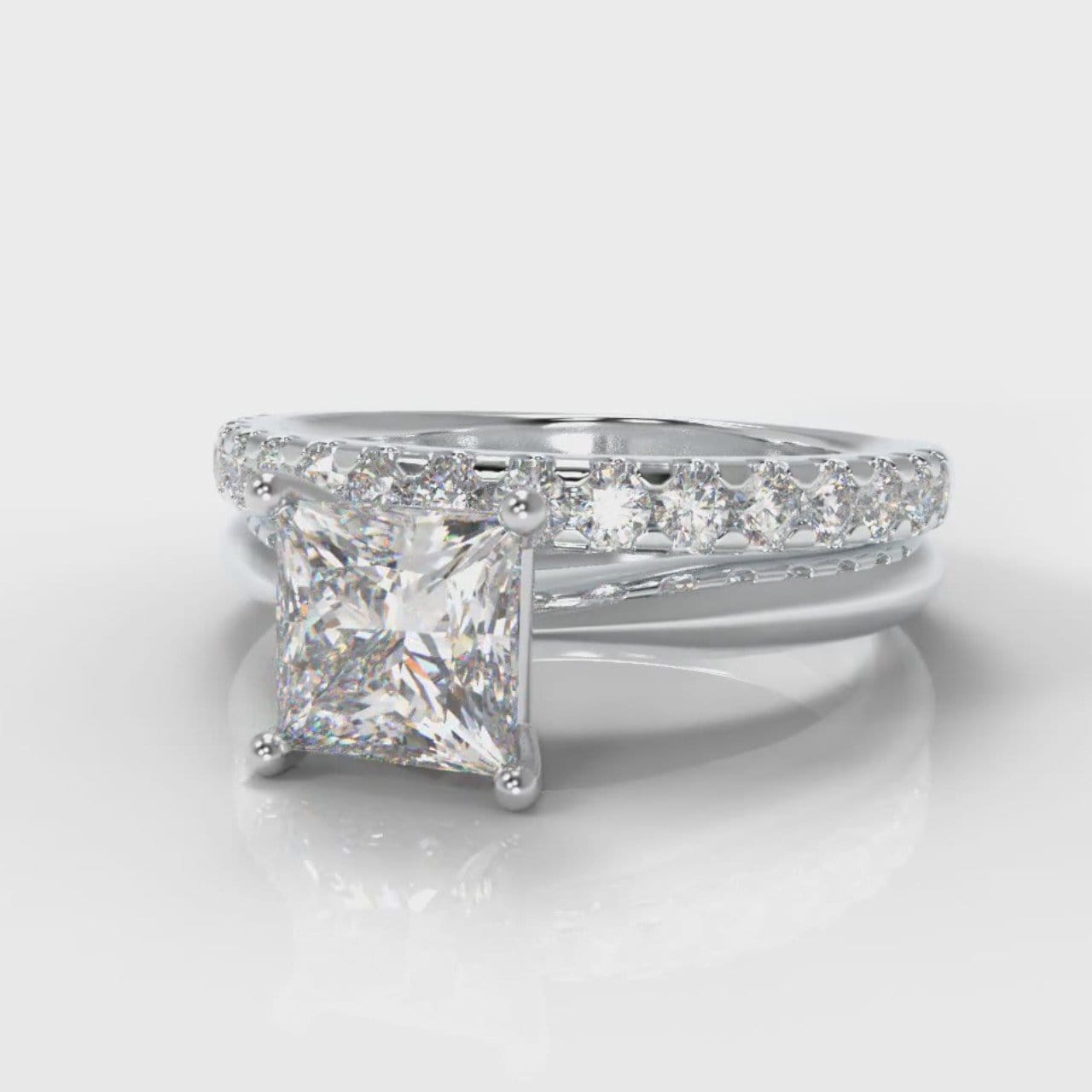 Carrée Solitaire Princess Cut Diamond Bridal Set