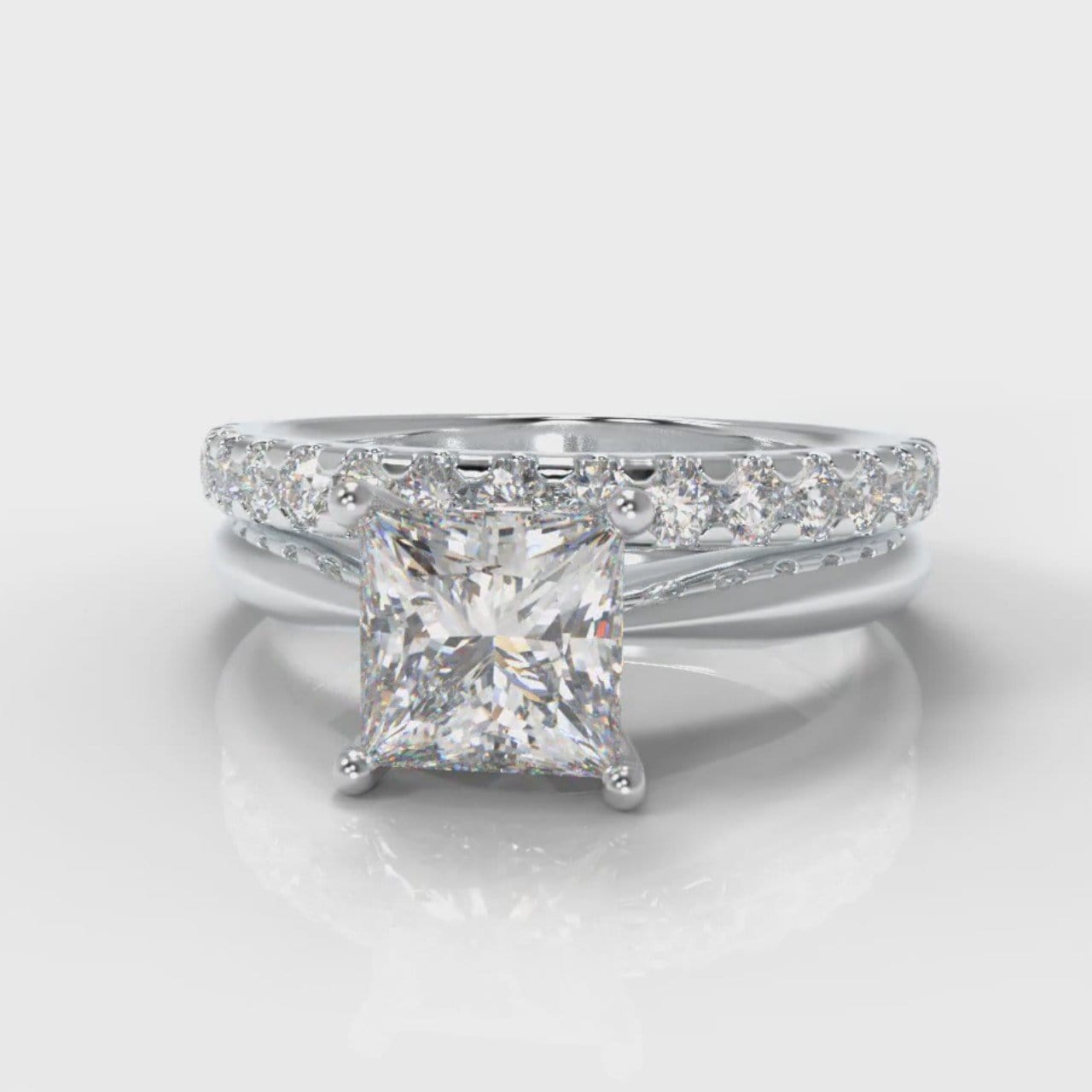 Carrée Solitaire Princess Cut Diamond Bridal Set