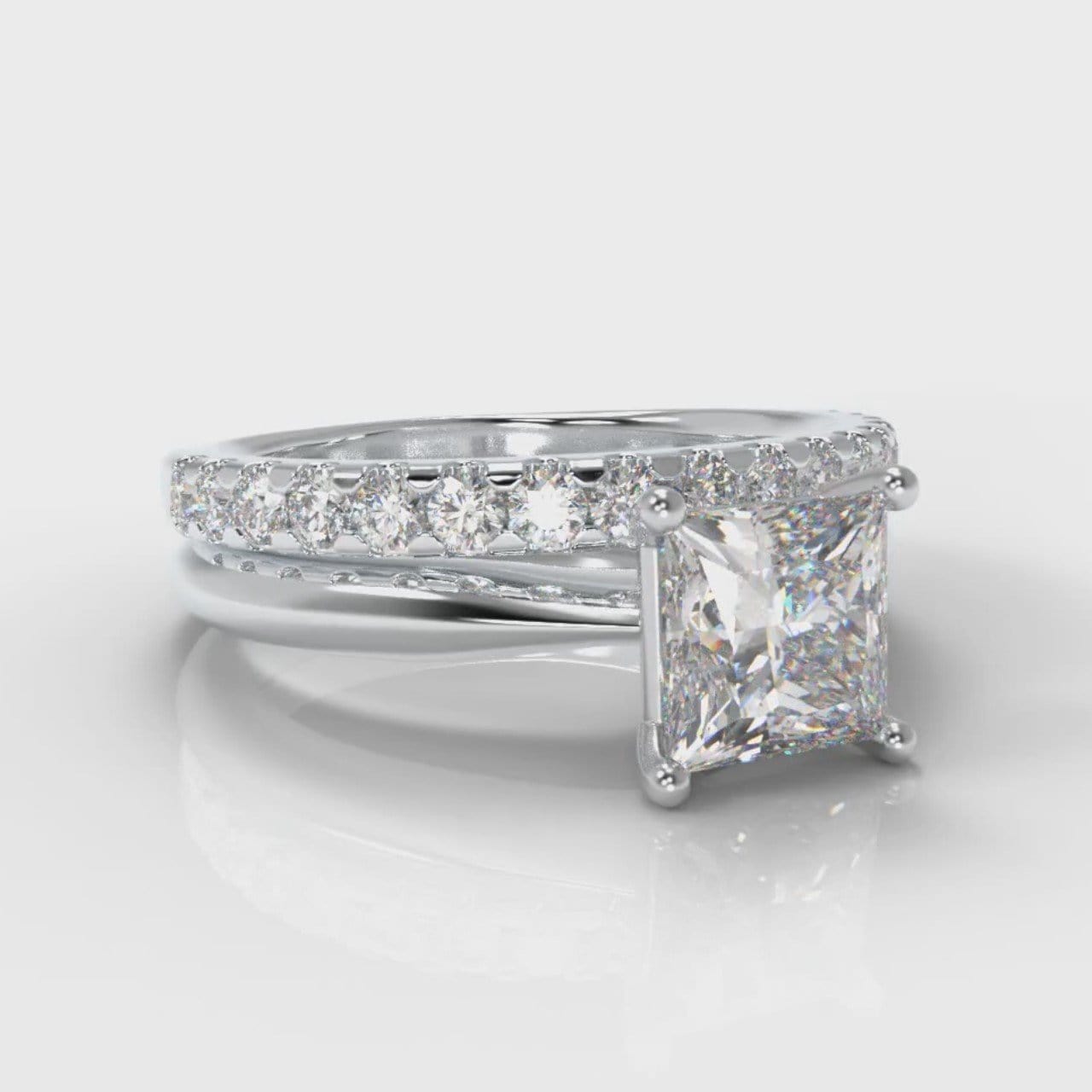 Carrée Solitaire Princess Cut Diamond Bridal Set
