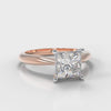 Carrée Solitaire Princess Cut Diamond Engagement Ring - Rose Gold