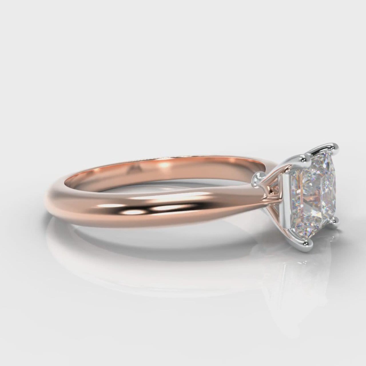 Carrée Solitaire Princess Cut Diamond Engagement Ring - Rose Gold