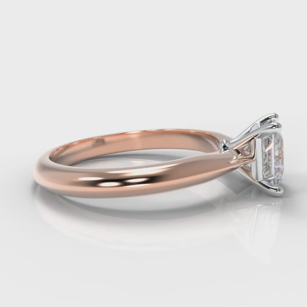 Carrée Solitaire Princess Cut Diamond Engagement Ring - Rose Gold