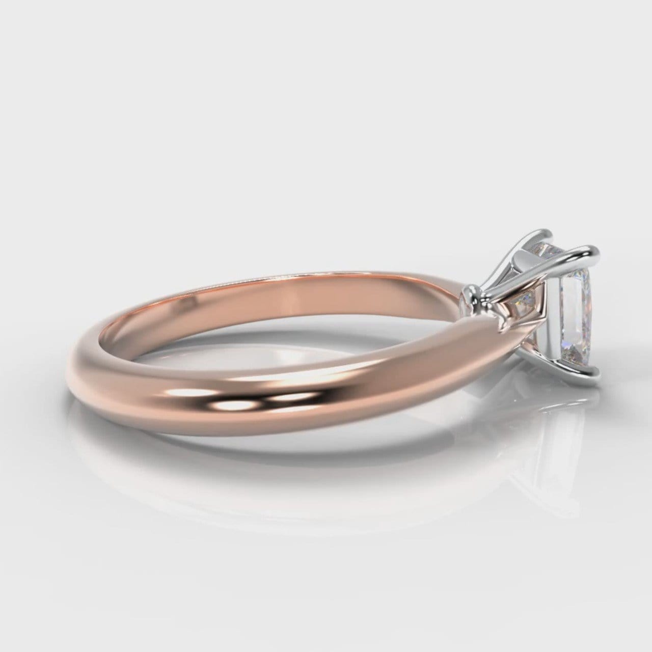 Carrée Solitaire Princess Cut Diamond Engagement Ring - Rose Gold
