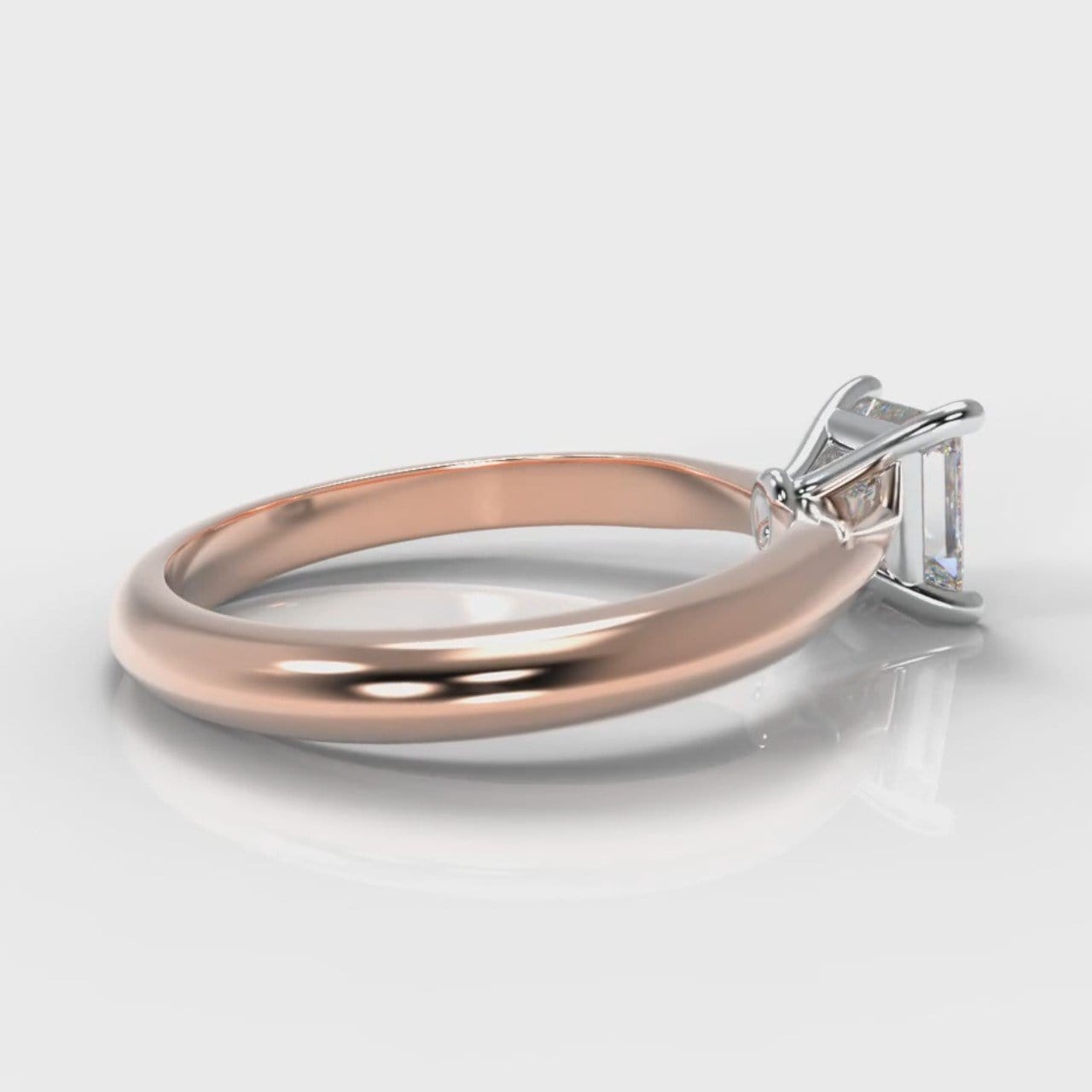 Carrée Solitaire Princess Cut Diamond Engagement Ring - Rose Gold