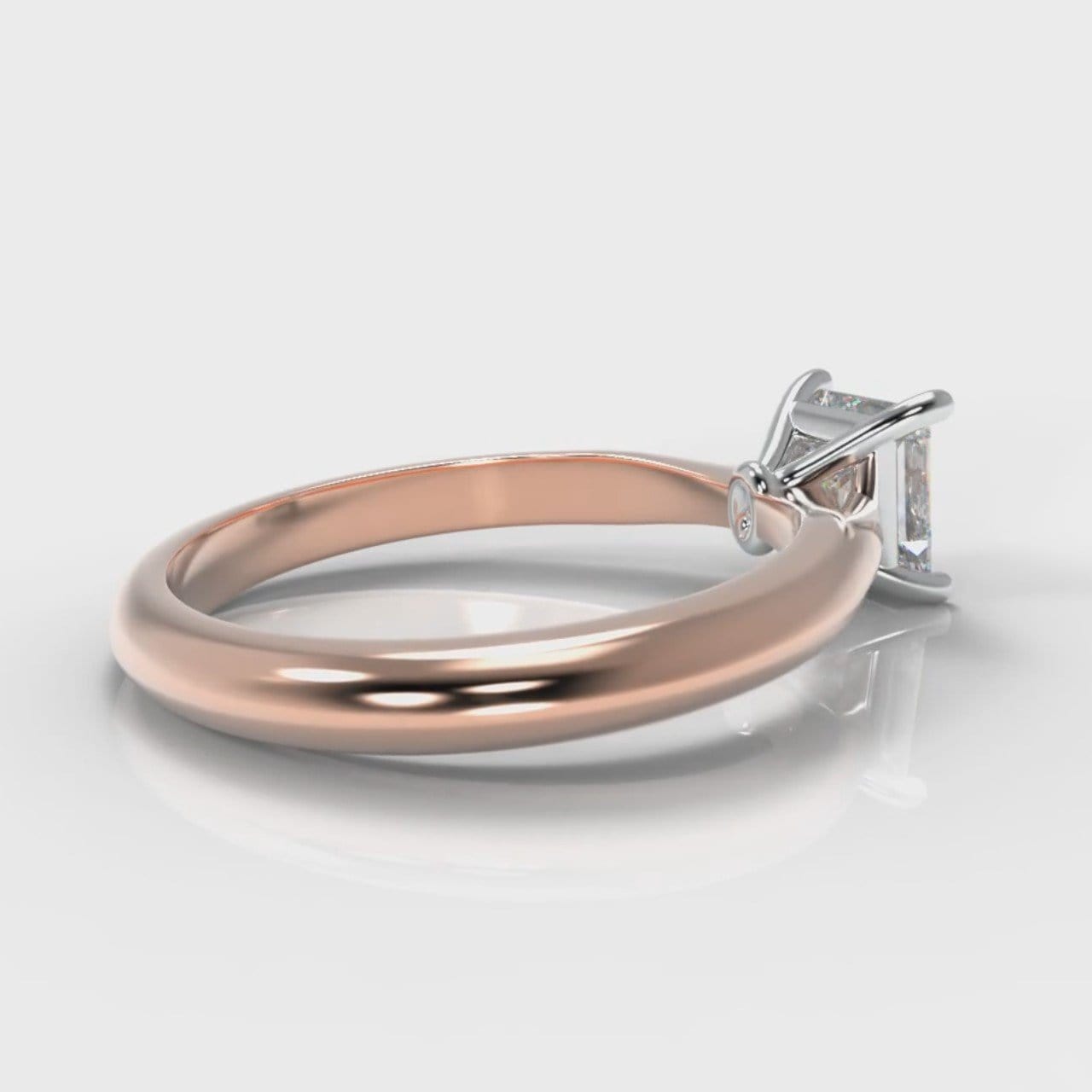 Carrée Solitaire Princess Cut Diamond Engagement Ring - Rose Gold