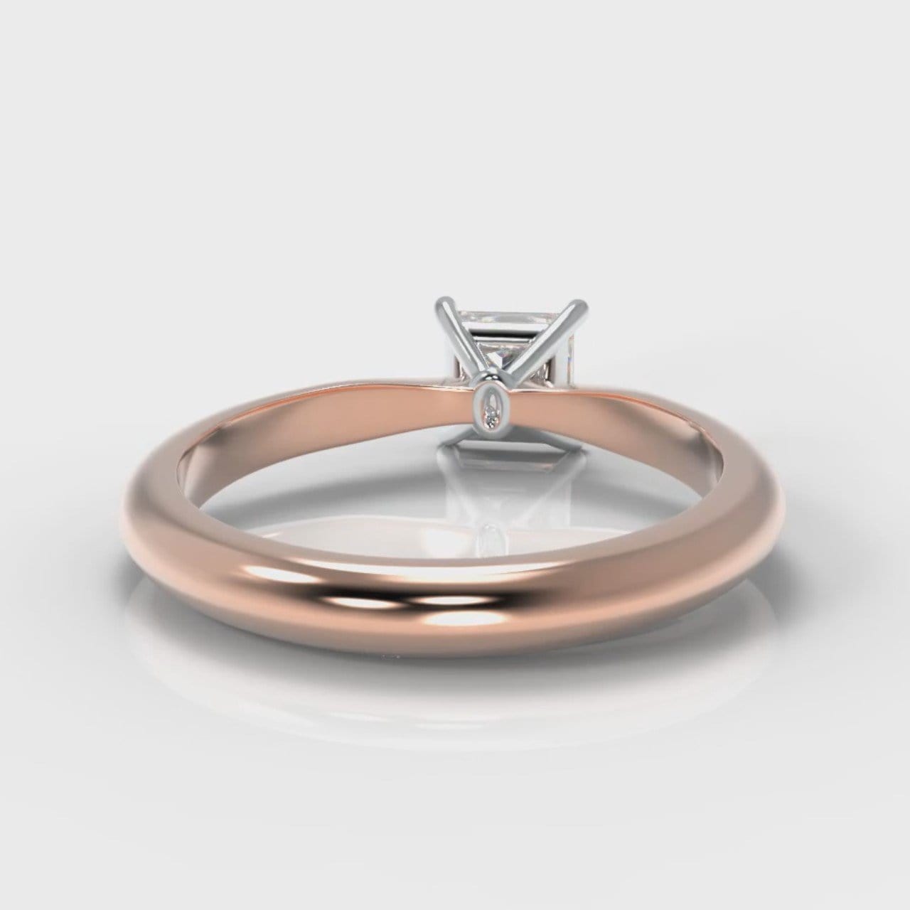 Carrée Solitaire Princess Cut Diamond Engagement Ring - Rose Gold